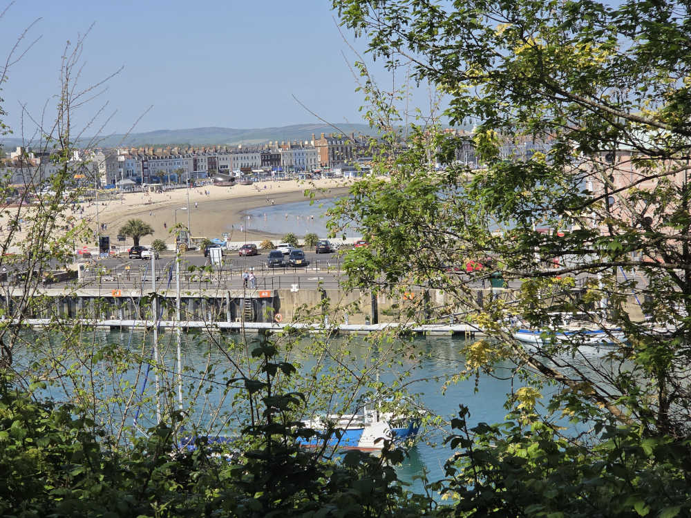 View over Weymouth Harbour from Nothe Gardens